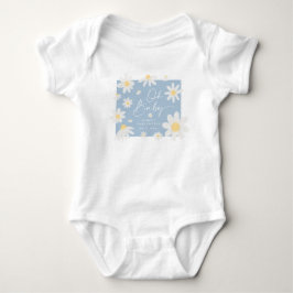 Damblå tusenskönablomma Baby Shower Baby Body T Shirt