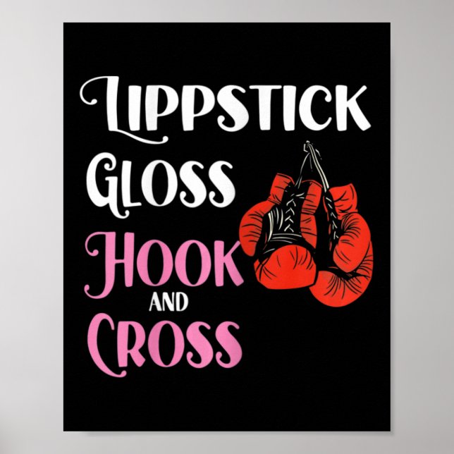 Damboxning Mma Kickboxning Läppstift Glans Hock A Poster (Framsidan)