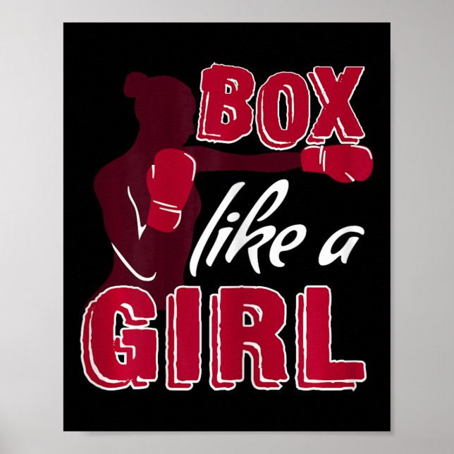 Damboxning Som En Tjej Roligt Boxningspresent För  Poster (Framsidan)