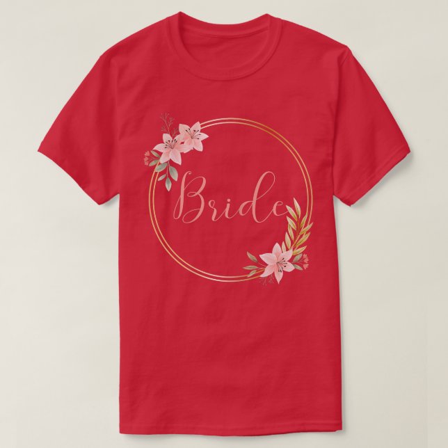 Dambröllop Sällskap Eukalyptus Rosa Blommor Br T Shirt (Design framsida)