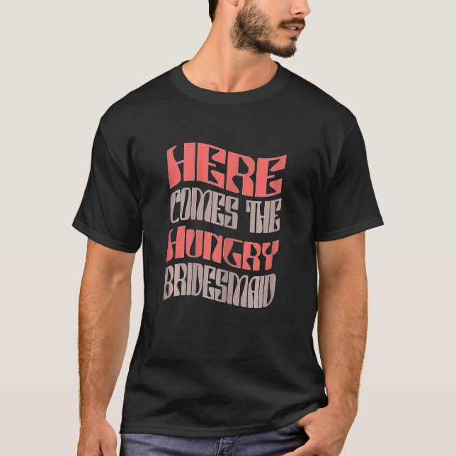 Dambröllop Törstig Retro Matchande Sällskap T Shirt (Framsida)