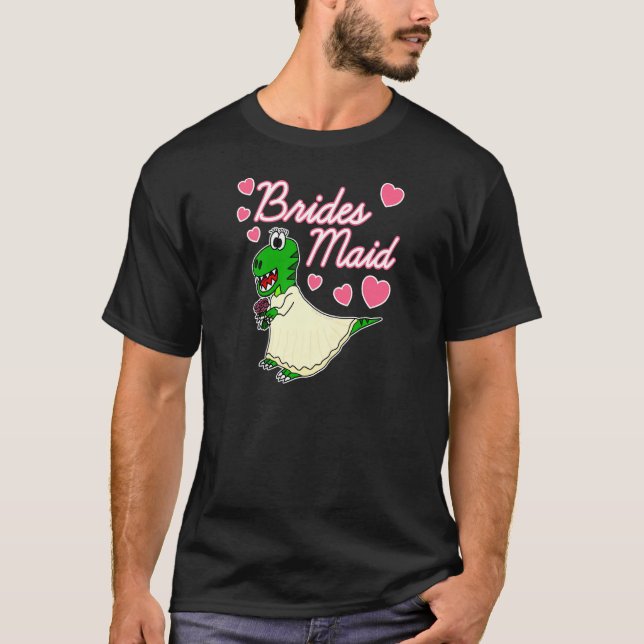 Dambrudtjänare Dinosaurie Rolig Senterdebutantfest T Shirt (Framsida)