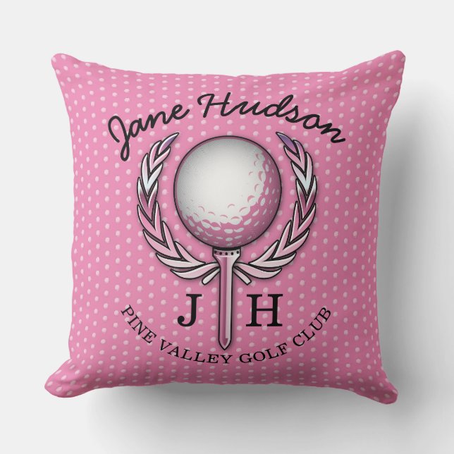 Dambygel Elegant Golfmonogramdesign Kudde (Framsida)