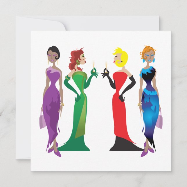 Damdamenens natt anpassad inbjudan (Framsida)