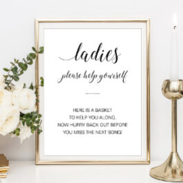 Damdammarnas toalettkorg Elegant bröllopsskylt Poster