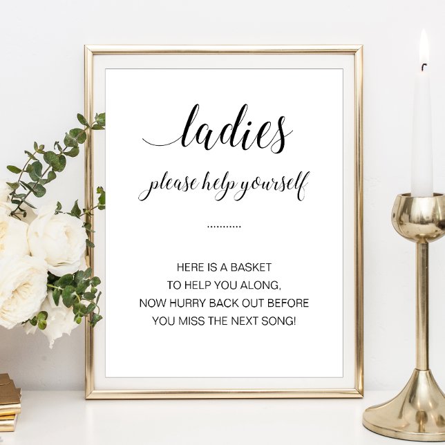 Damdammarnas toalettkorg Elegant bröllopsskylt Poster (Skapare uppladdad)