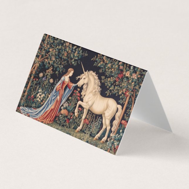 Dame à la licorne visitkort (Framsida)