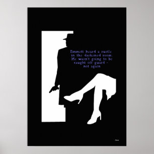 Dame and a Doorway - noir print Poster