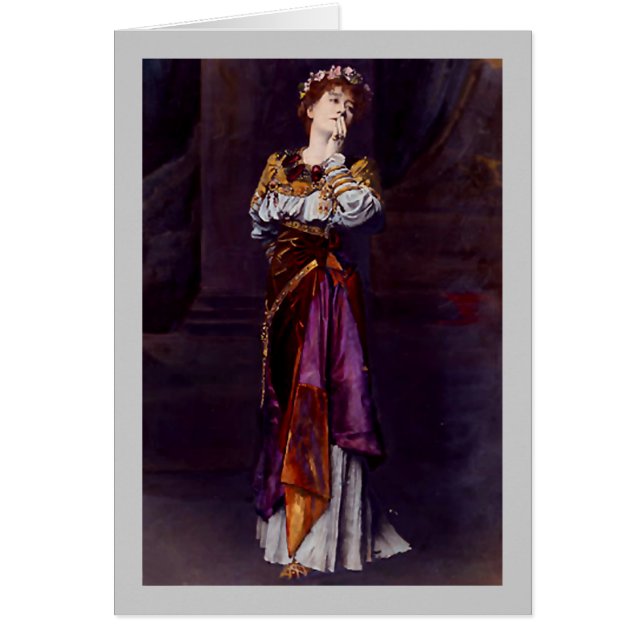 Dame Ellen Terry as Imogen - Alma-Tadema Hälsningskort (Framsidan)