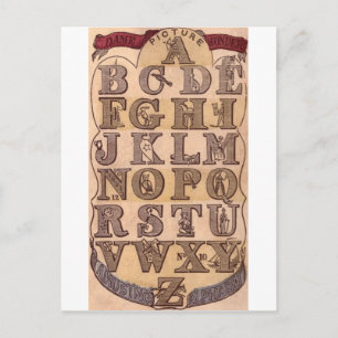 Dame 's Amusing Alphabet Vykort