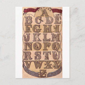 Dame 's Amusing Alphabet Vykort