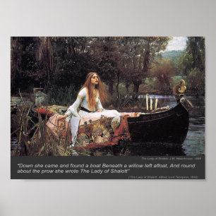 Damen av det Shalott trycket Poster