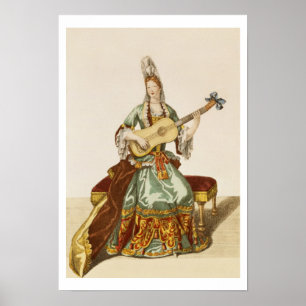Damen av kvalitets- leka gitarren, mode pläterar, poster