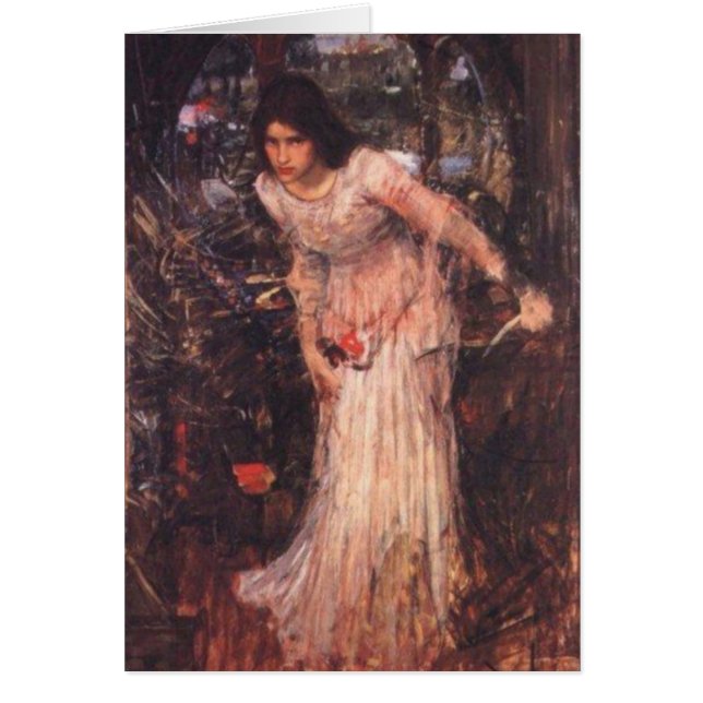 Damen av Shalott (studien) Hälsningskort (Framsidan)
