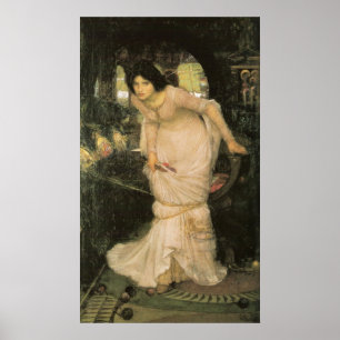 Damen av Shalott tittar Lancelot Poster