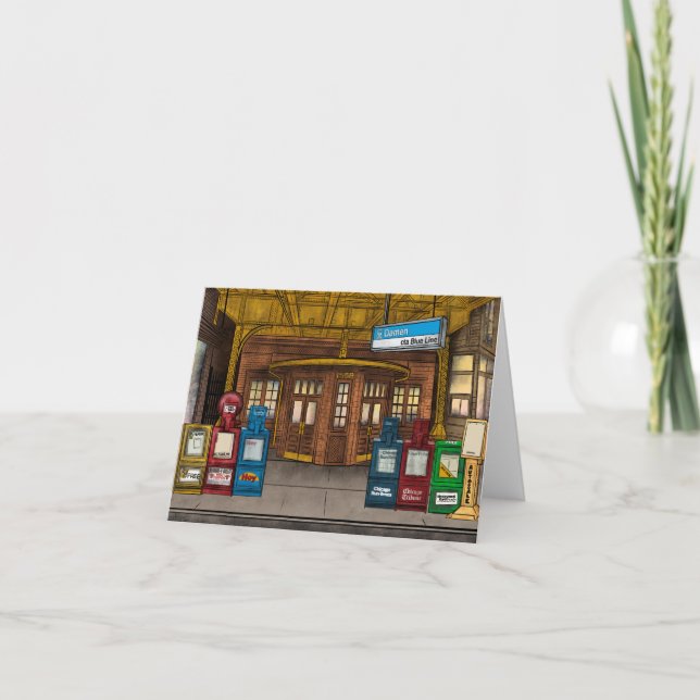 Damen Blue Line Chicago Helgkort (Framsida)