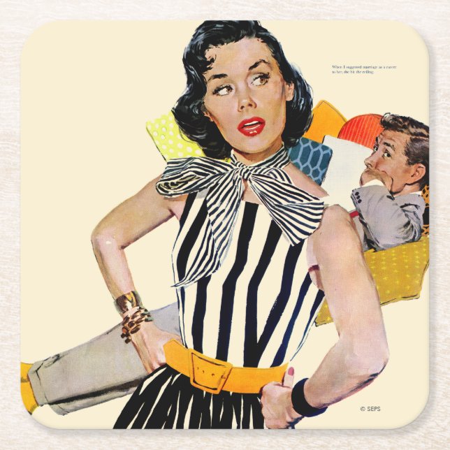 Damen förolämpades 2 underlägg papper kvadrat (Framsidan)