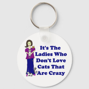 Damen Keychain (för den inte galna) katten Nyckelring