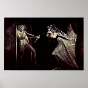 Damen Macbeth mottar dolkarna, damen Macbeth Ta Poster