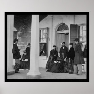 Damen och kommenderar på Fort Monroe, VA 1864 Poster