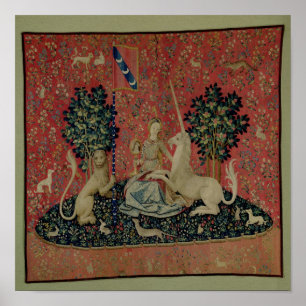 Damen och unicornen: "Sight Poster