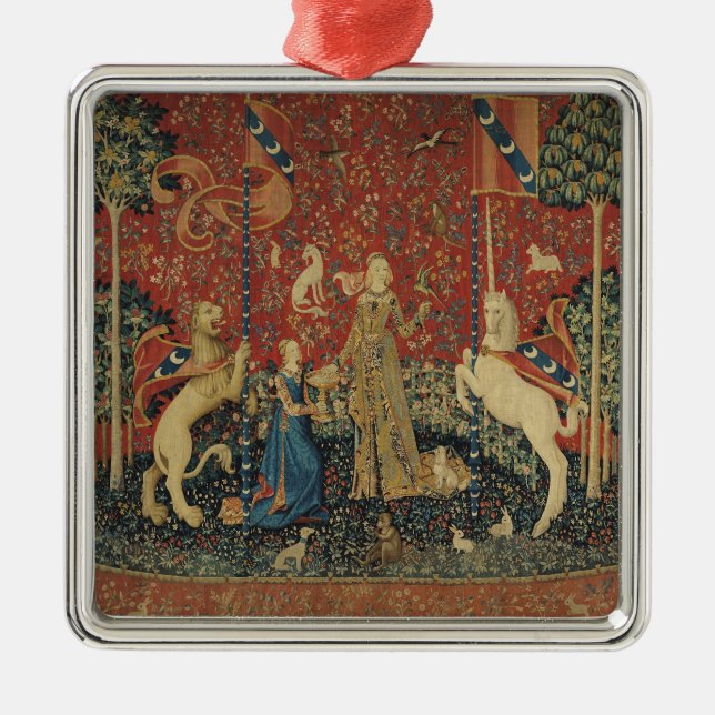 Damen och unicornen: 'Taste Julgransprydnad Metall (Framsidan)