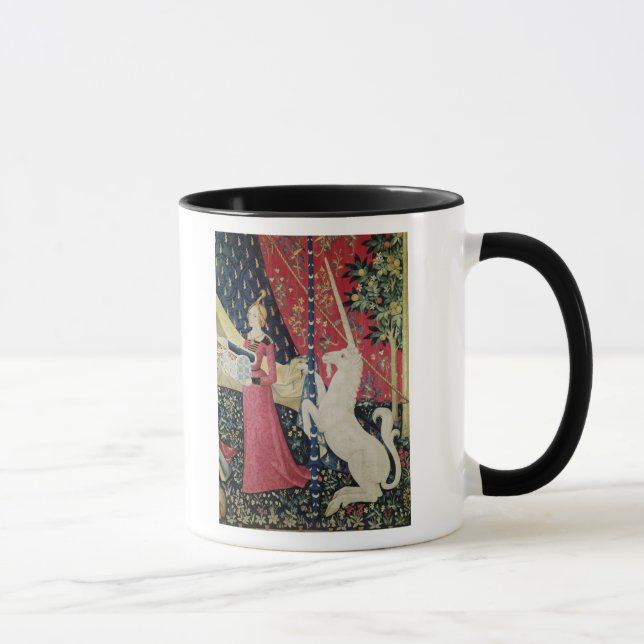 Damen och unicornen: "Till min endast desire Mugg (Höger)