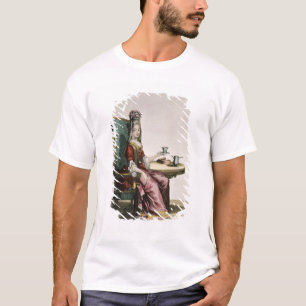 Damen som tar kaffe, mode pläterar, c.1695 t-shirt