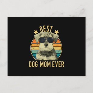 Damens Bästa Hundmamma Någonsin Miniature Schnauze Meddelande Vykort