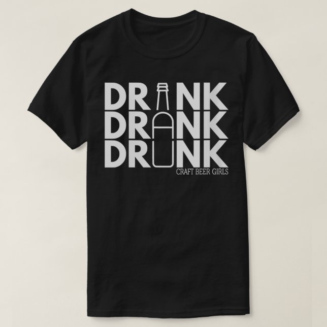 Damens Drink Drack Drunken V-ringad T Shirt (Design framsida)