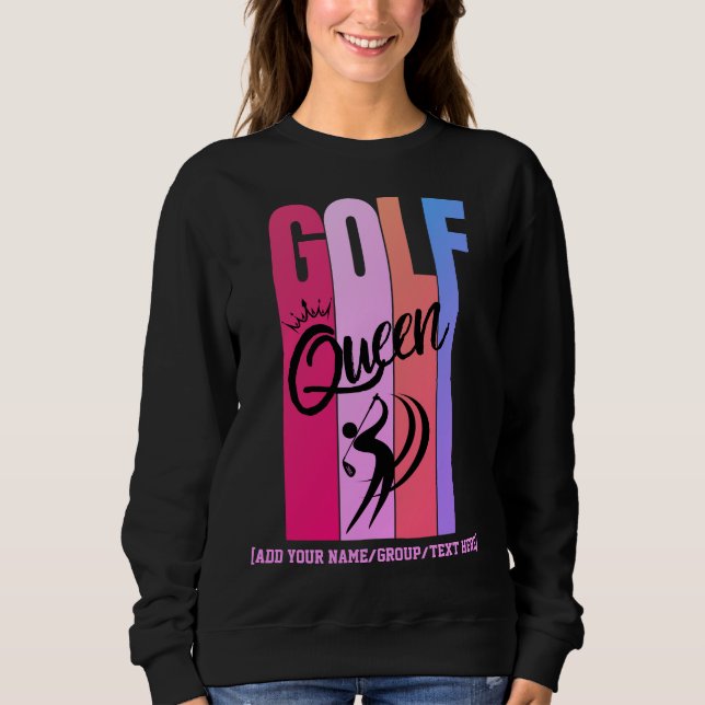 Damens GOLF Drottning Anpassat Namn T Shirt (Framsida)