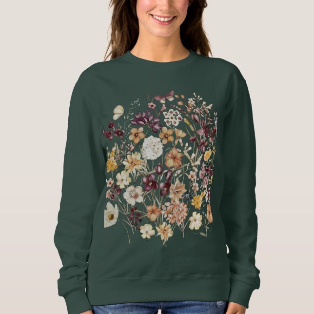 Damens GRÖNA Crew Tröja – Mysig & Stylisk Pullover (Framsida)