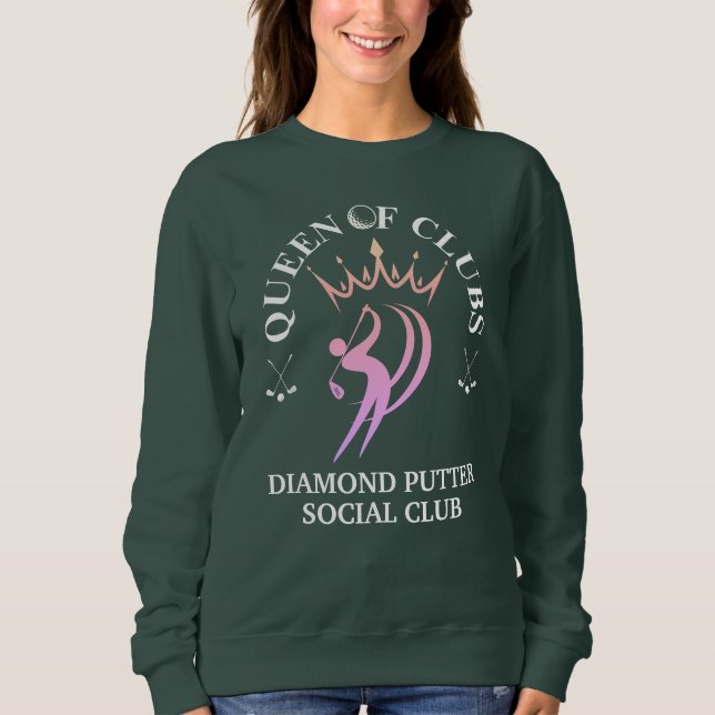 DAMENS KLUBBDROTTNING Golf Anpassningsbar T Shirt (Framsida)