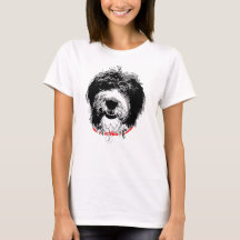 Damens Sheepadoodle T-Shirt, Anpassningsbar Initia