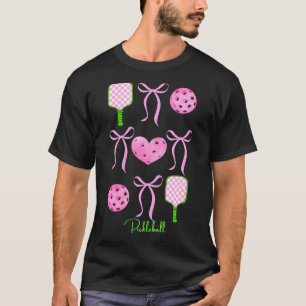 Damens snygga rosa pickleball-tröja tjejer älskar t shirt