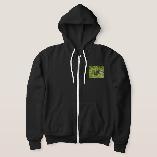 Damens Squirrely Zip Up Hoodie T Shirt (Laydown)