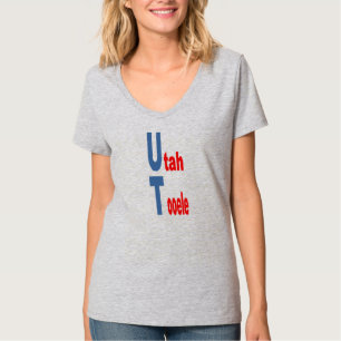 damens V-ringad T-Shirt UTAH TURISM