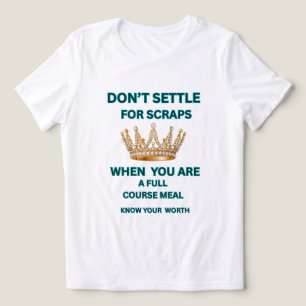 DAMENS VITA TEAL MOTIVERANDE INTE NÖJA DIG Drottni T Shirt