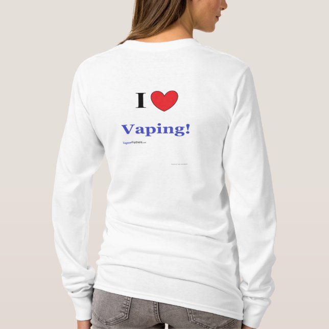 Damer "älskar jag Vaping!", Hoodie Tee Shirt (Baksida)