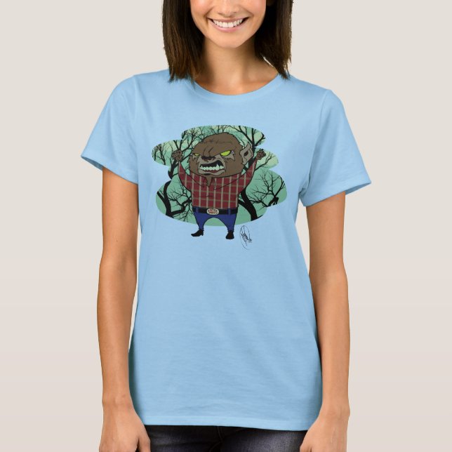Damer feta Head Wolfman T Shirt (Framsida)