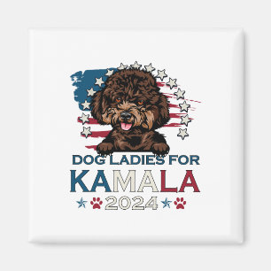 Damer för Kamala Harris 2024 Pudel Hund Amerika Magnet