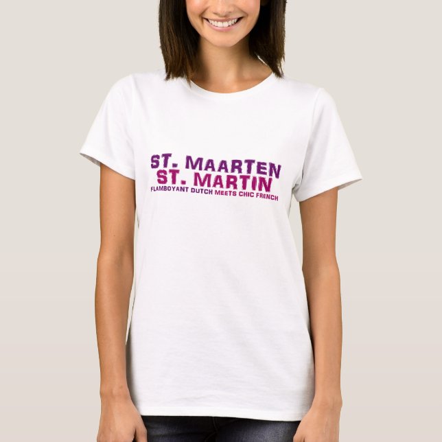 Damer för St. Maarten/St Martin behandla som ett Tee Shirt (Framsida)