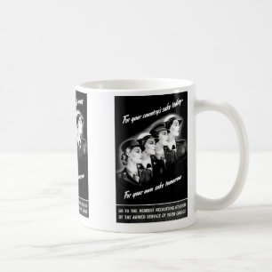 Damer går till den mest nearest rekrytera kaffemugg
