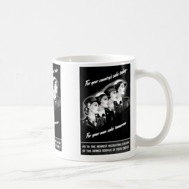 Damer går till den mest nearest rekrytera kaffemugg (Höger)