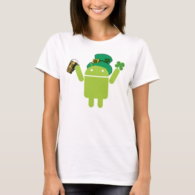 Damer görar grön Androidtrollskjortan Tee Shirt (Framsida)