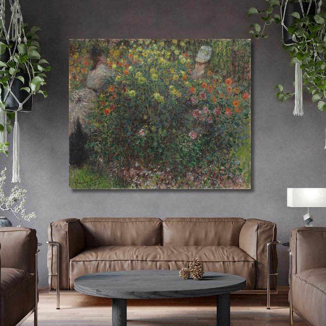 Damer i blommor Monet 1875 Canvastryck (Skapare uppladdad)