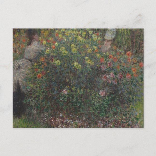 Damer i blommor Monet 1875 Vykort (Framsida)