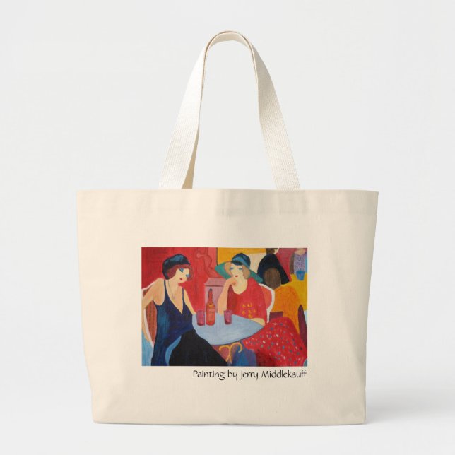 Damer i cafetotebag jumbo tygkasse (Framsidan)
