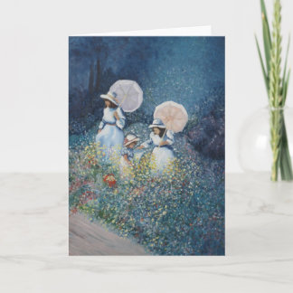 Damer i vildblommar kort