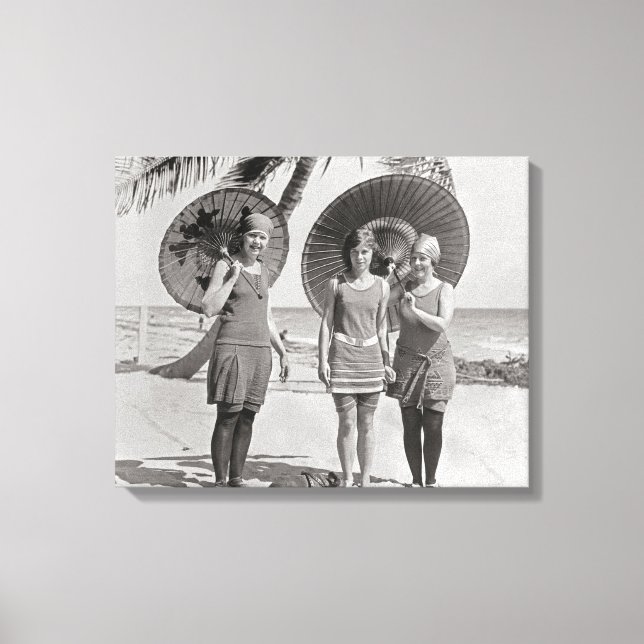 Damer på stranden, 1920 canvastryck (Framsida)
